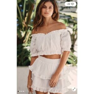 Peixoto Aurora Mini Skirt White Size M